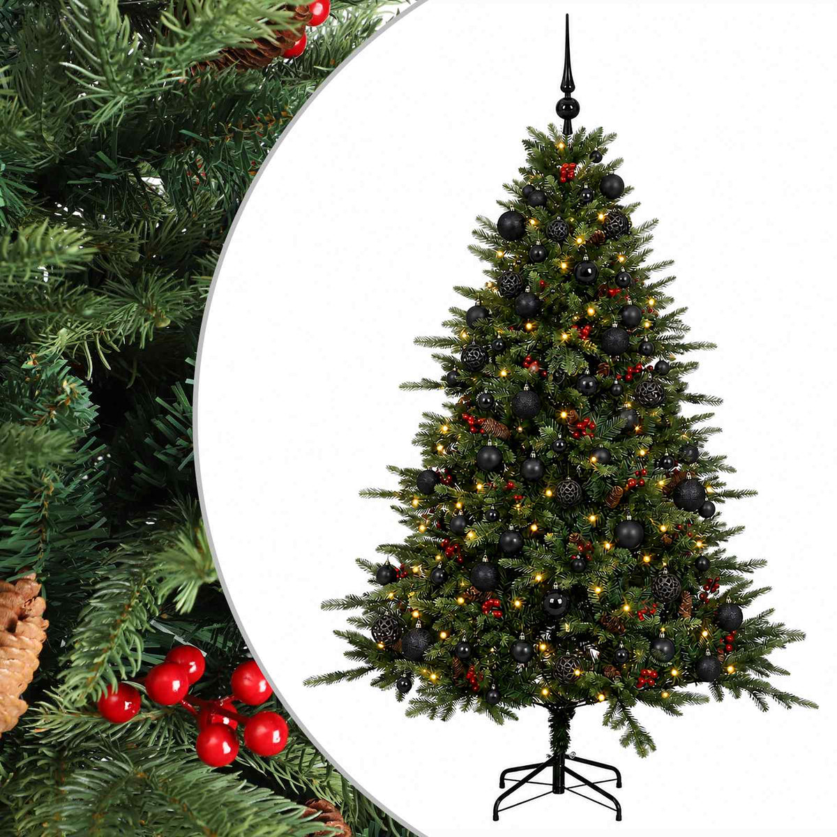 Umjetno božićno drvce s kuglicom 240 cm 300 LED lampica