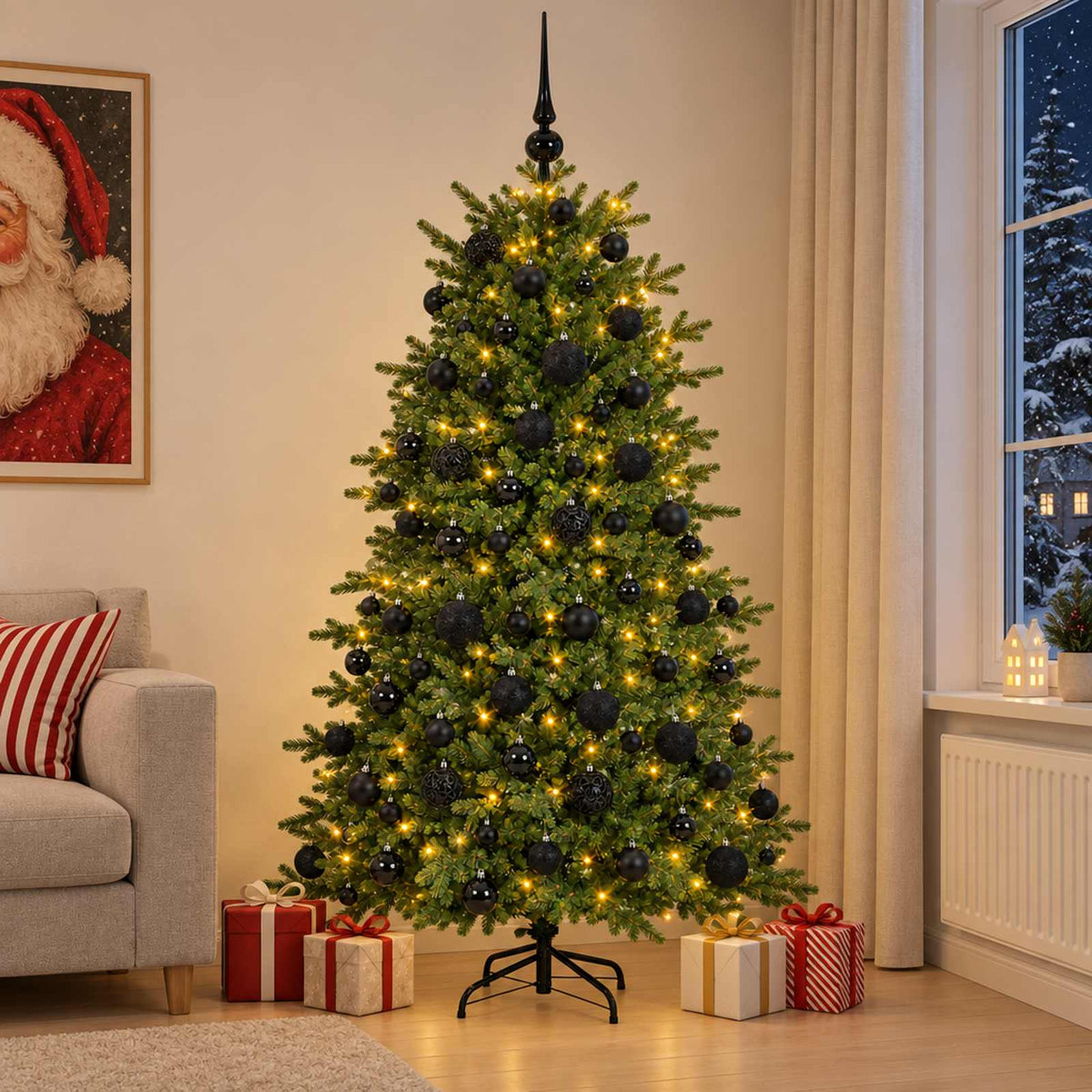 Umjetno božićno drvce s kuglicom 180 cm 300 LED lampica