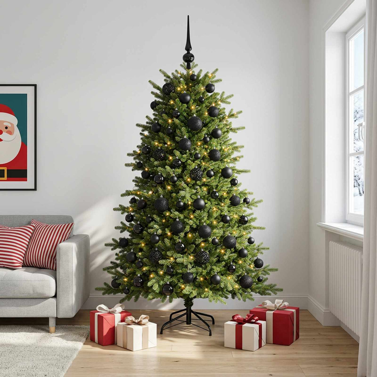 Umjetno božićno drvce s kuglicom 180 cm 300 LED lampica