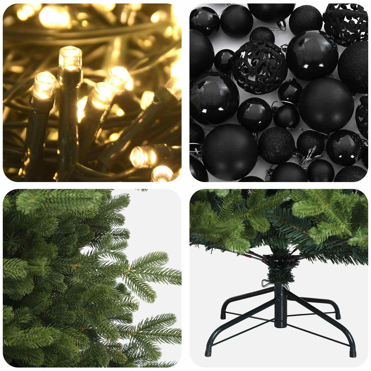 Umjetno božićno drvce s kuglicom 180 cm 300 LED lampica