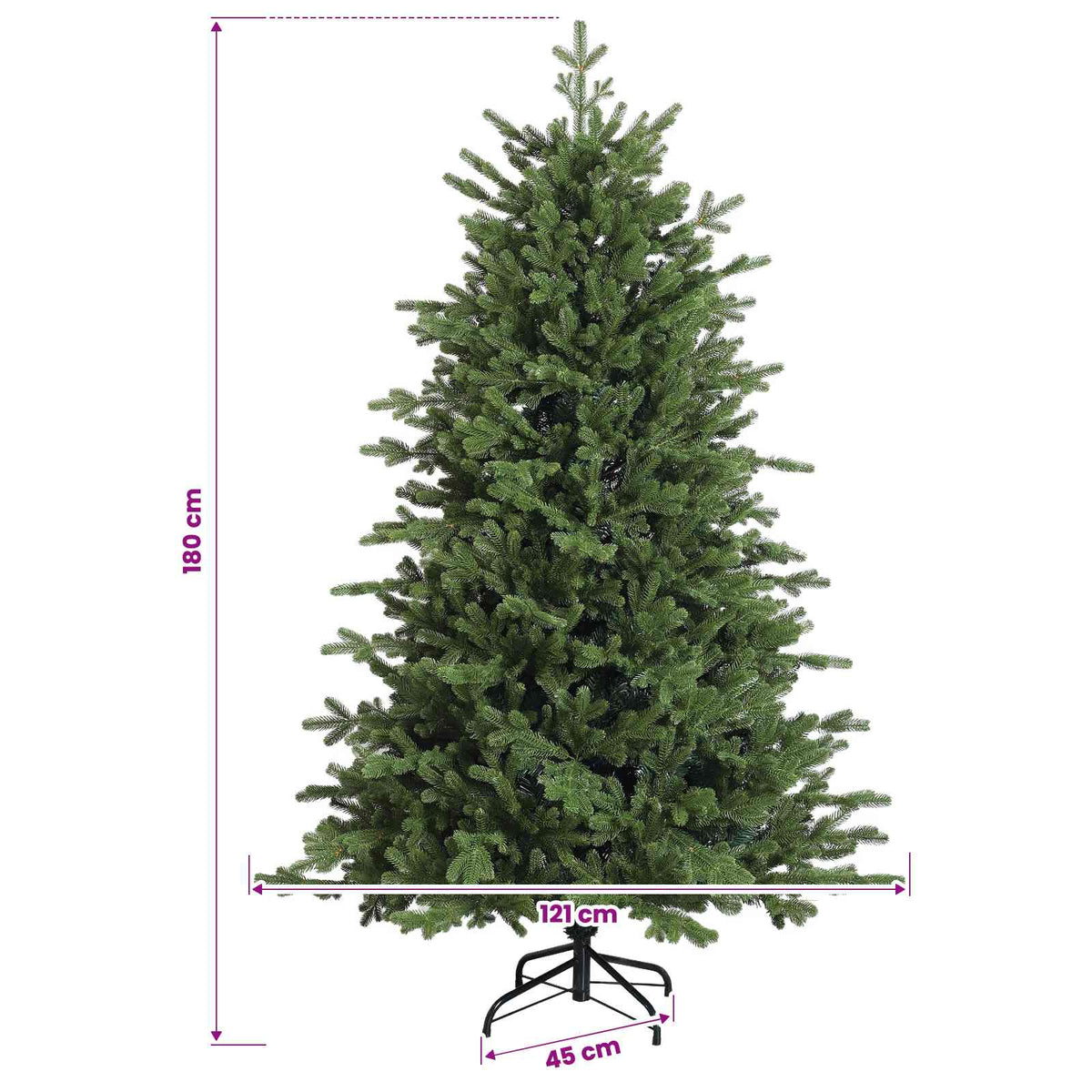 Umjetno božićno drvce s kuglicom 180 cm 300 LED lampica