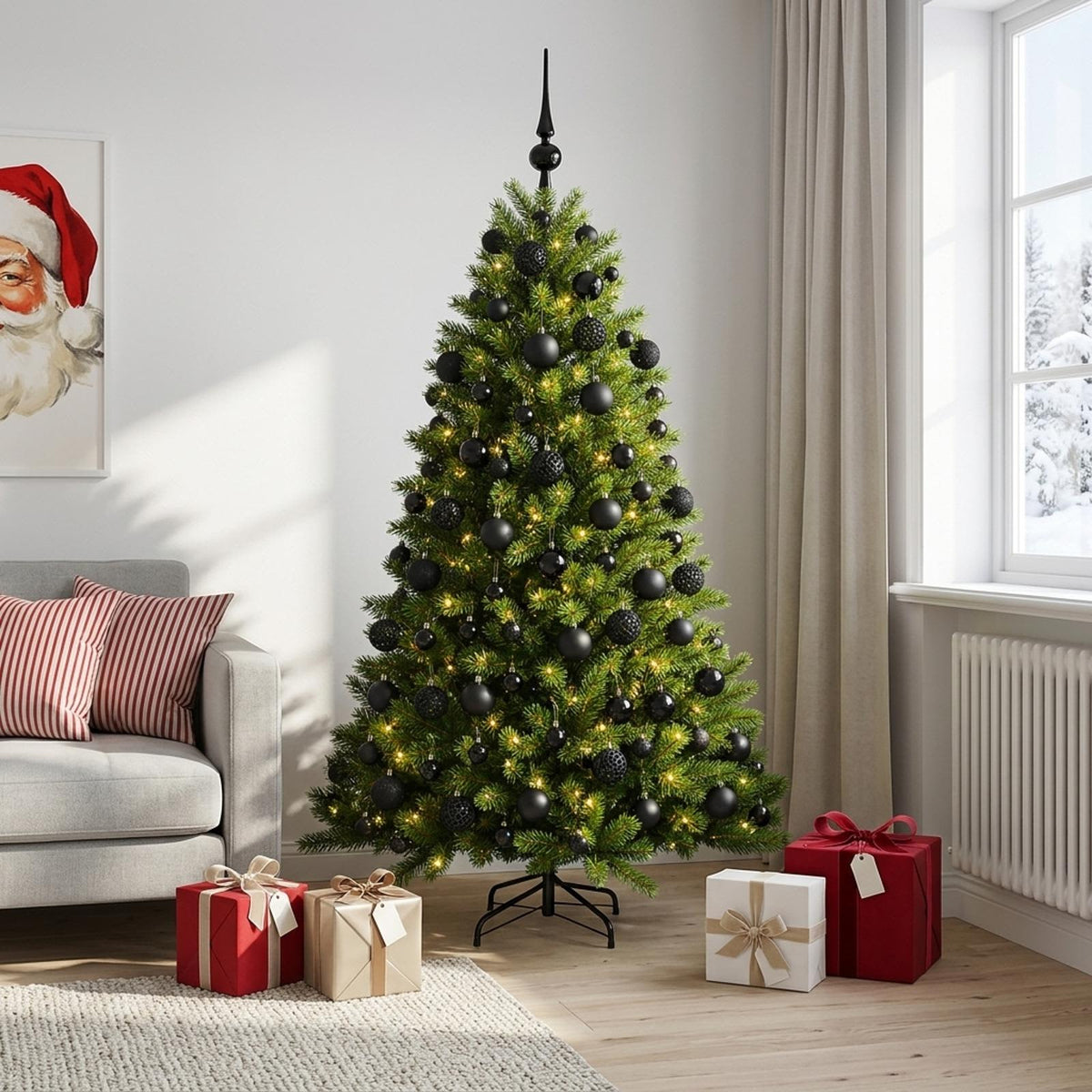 Umjetno božićno drvce s kuglicama 150 LED lampica