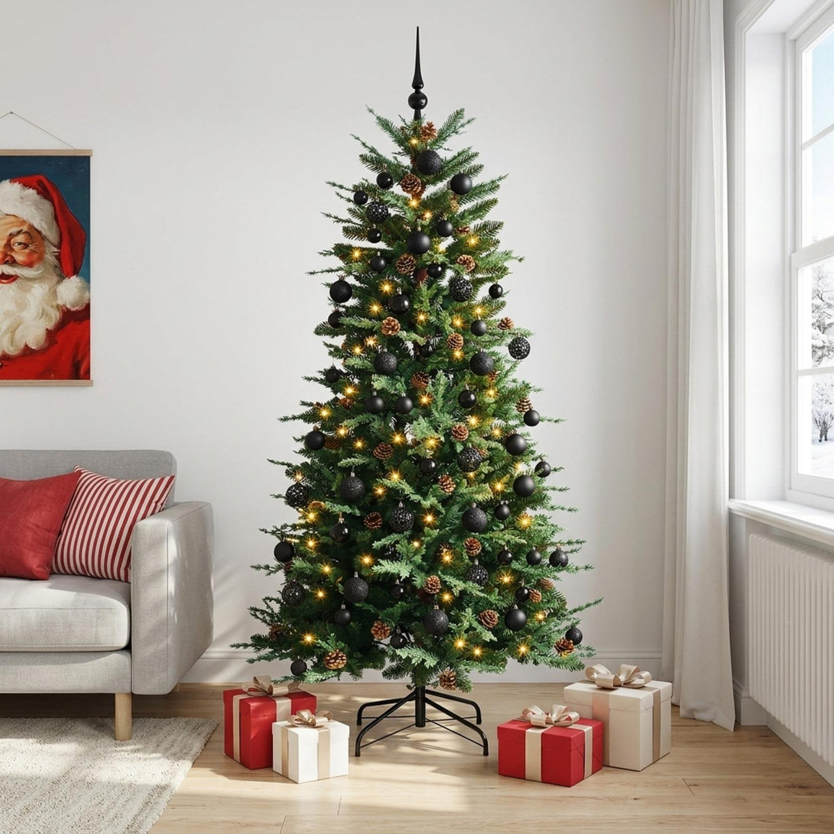 Umjetno božićno drvce s kuglicom 240 cm 300 LED lampica