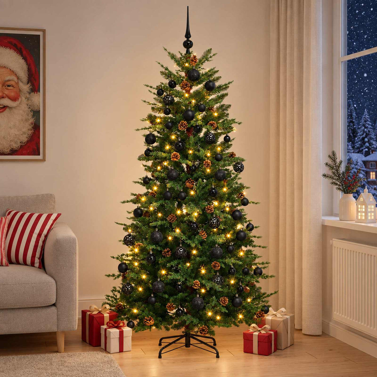 Umjetno božićno drvce s kuglicom 240 cm 300 LED lampica