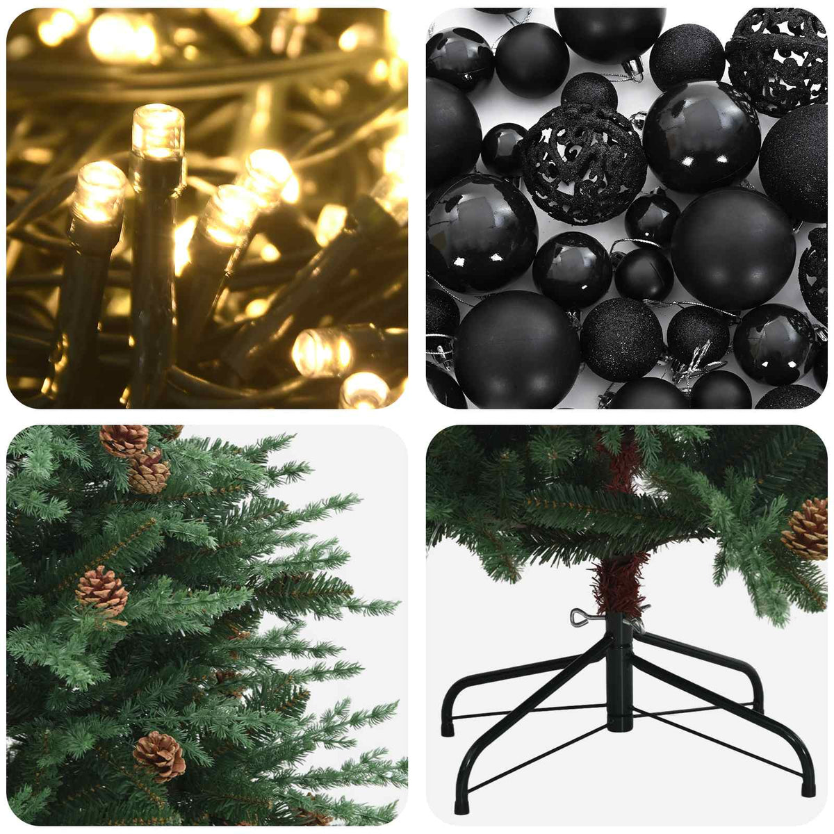 Umjetno božićno drvce s kuglicom 240 cm 300 LED lampica