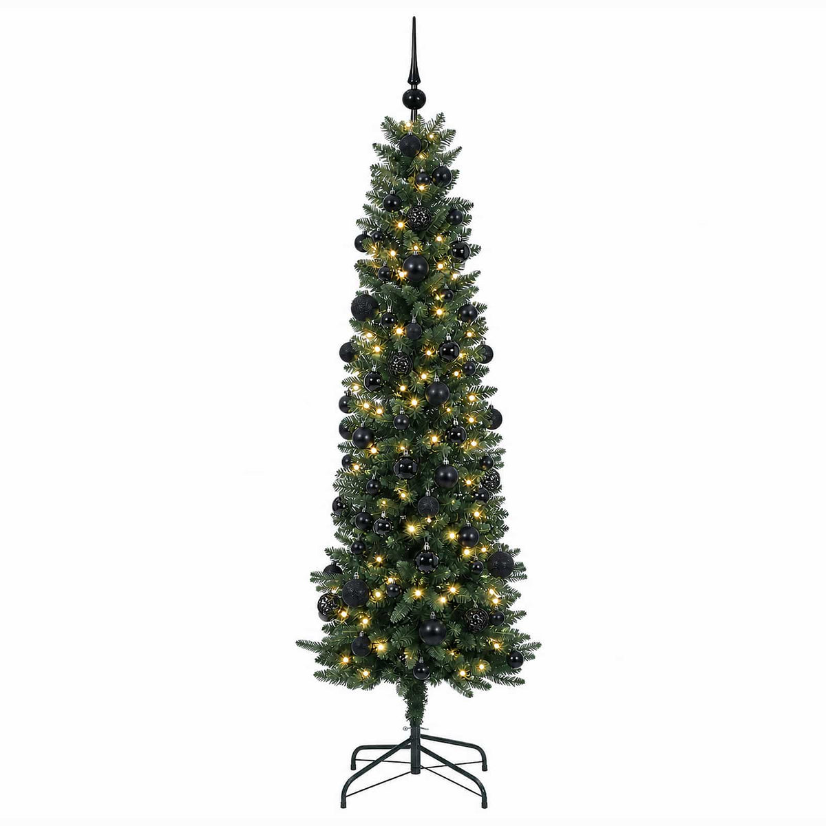 Umjetno usko božićno drvce s kuglicom 210 cm 300 LED lampica