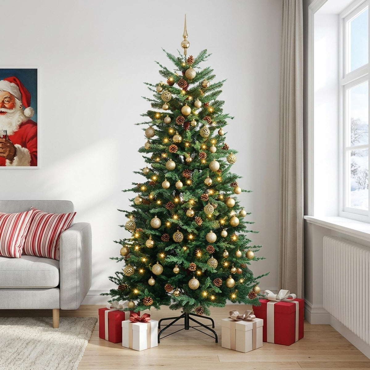 Umjetno božićno drvce s kuglicom 240 cm 300 LED lampica