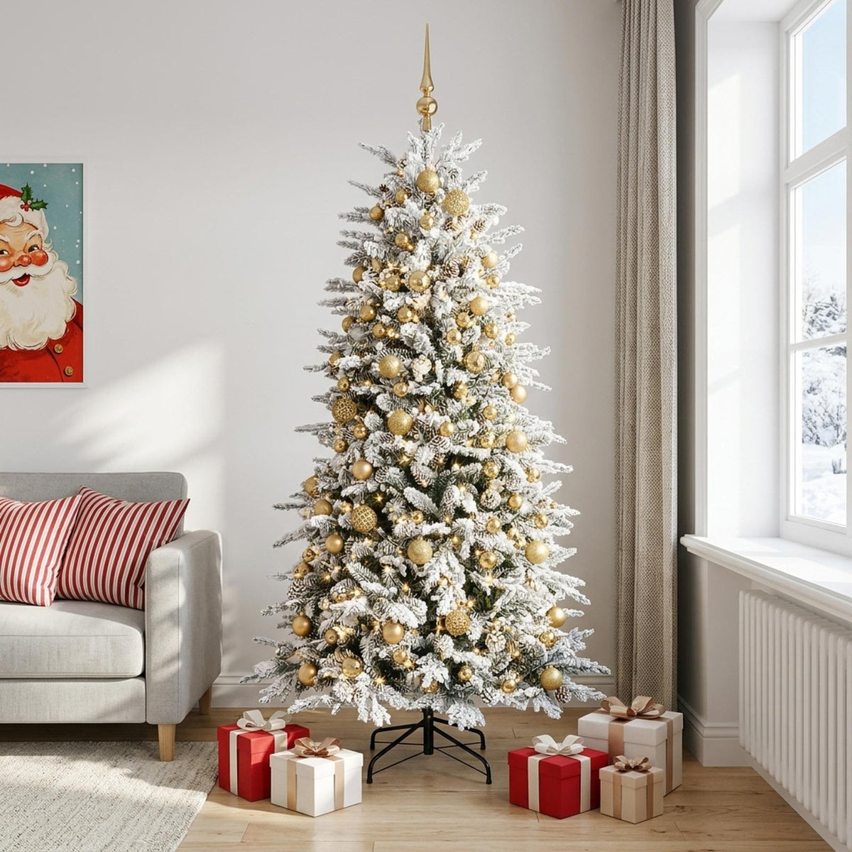 Umjetno božićno drvce s kuglicom 240 cm 300 LED lampica