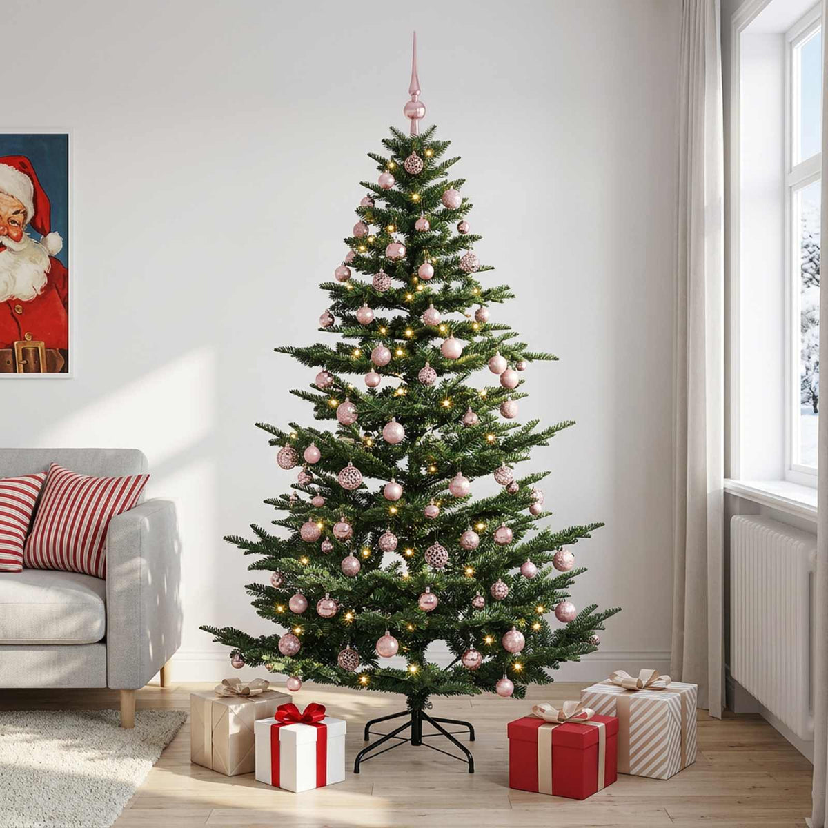 Umjetno božićno drvce s kuglicom 210 cm 300 LED lampica