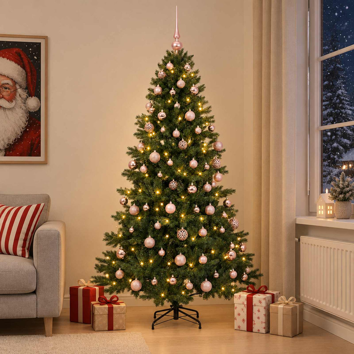 Umjetno božićno drvce s kuglicom 240 cm 300 LED lampica