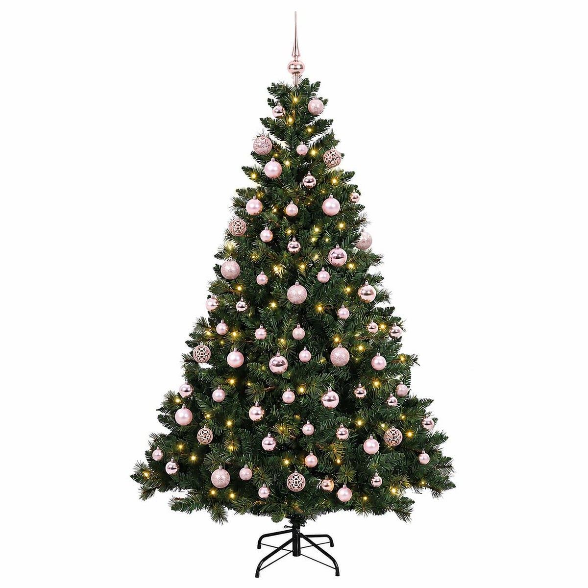Umjetno božićno drvce s kuglicama 240 cm 300 LED lampica
