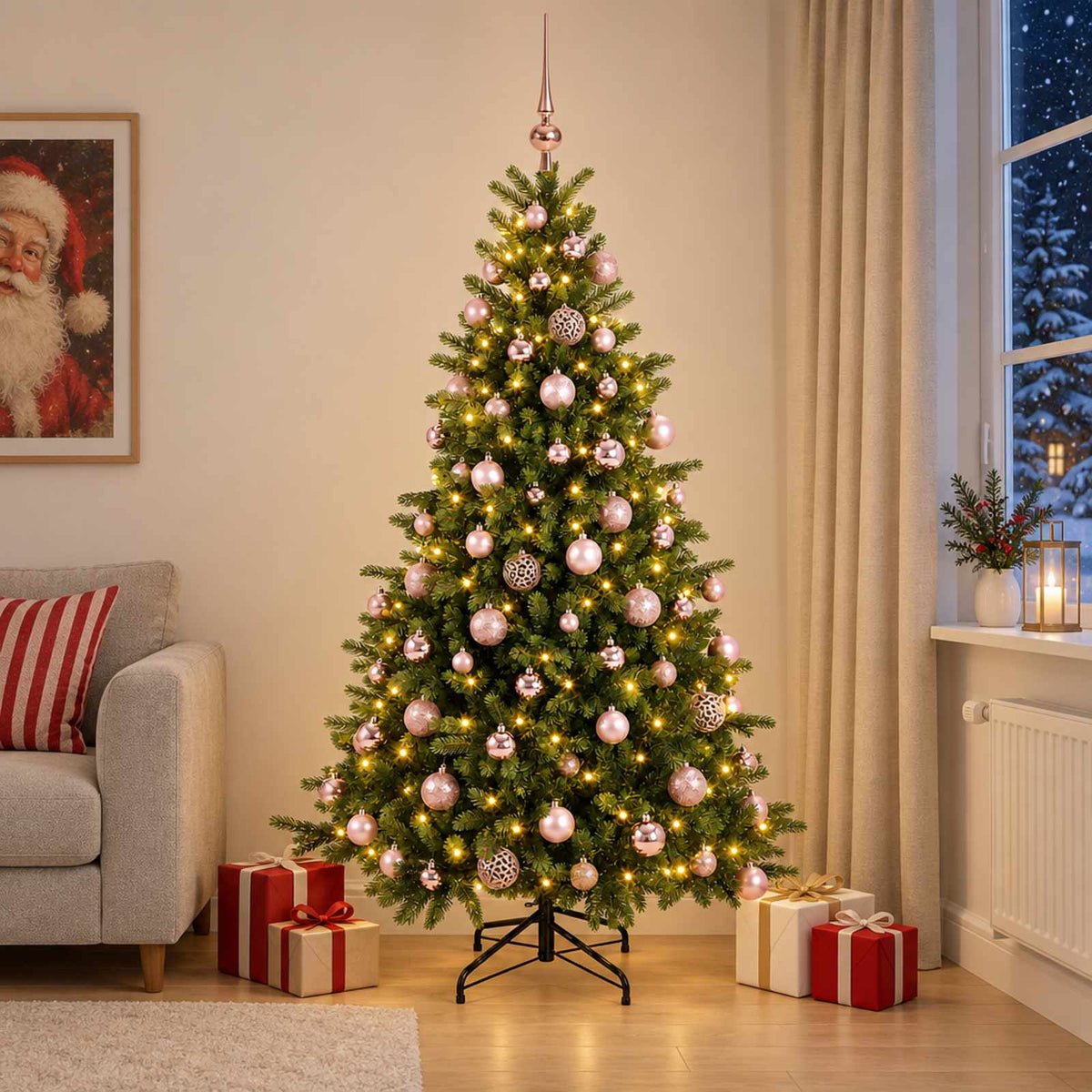 Umjetno božićno drvce s kuglicom 180 cm 300 LED lampica