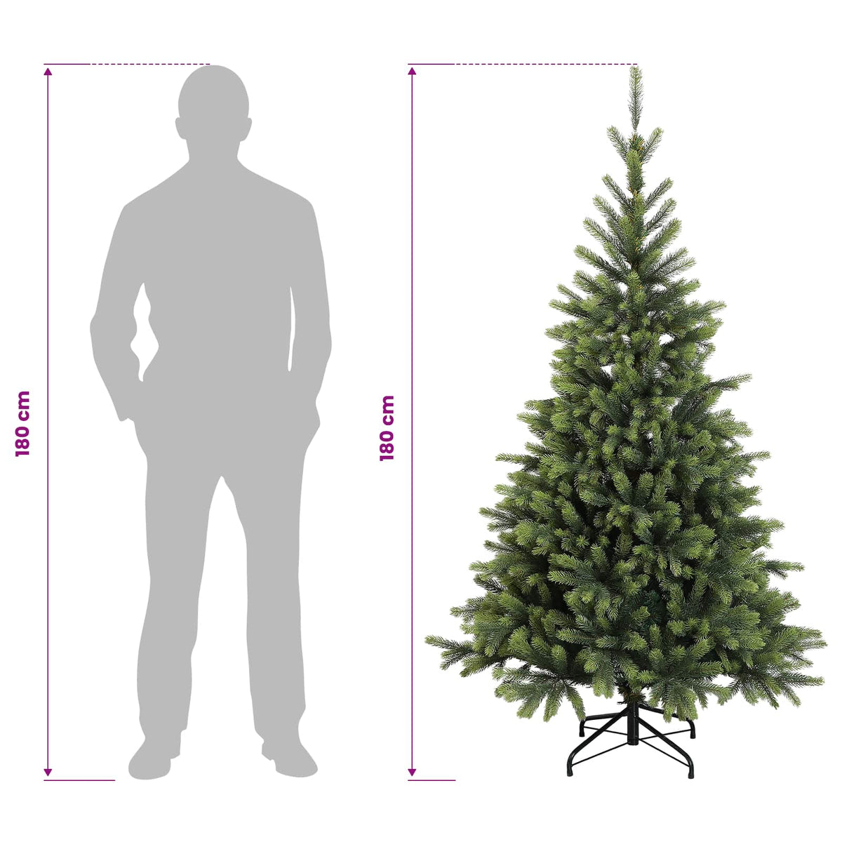 Umjetno božićno drvce s kuglicom 180 cm 300 LED lampica