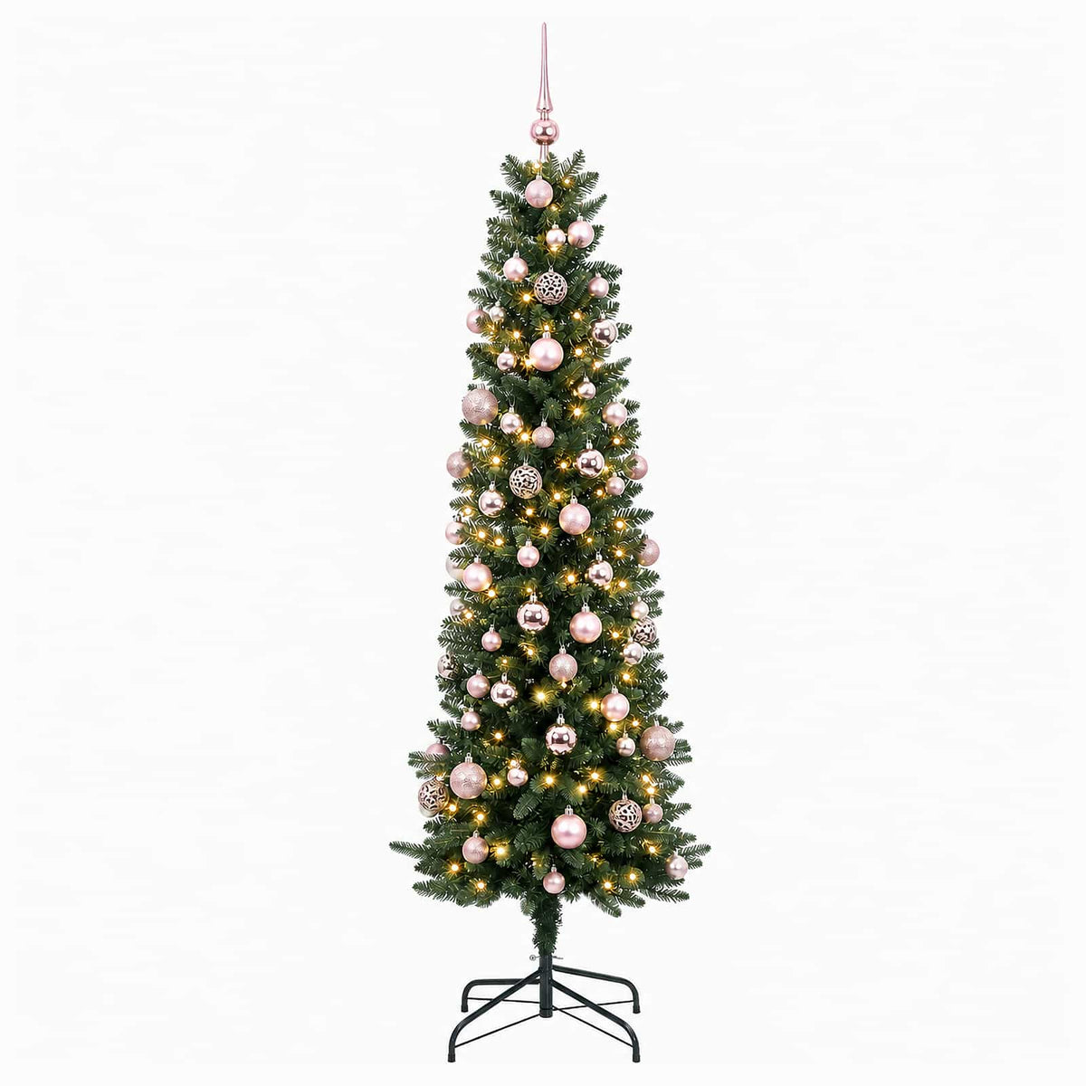 Umjetno usko božićno drvce s kuglicom 210 cm 300 LED lampica