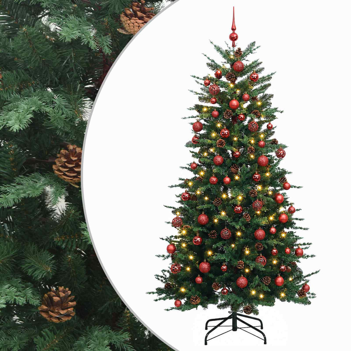 Umjetno božićno drvce s nogom 180 cm 300 LED lampica