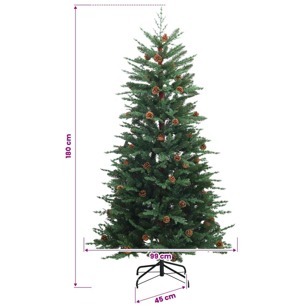 Umjetno božićno drvce s nogom 180 cm 300 LED lampica