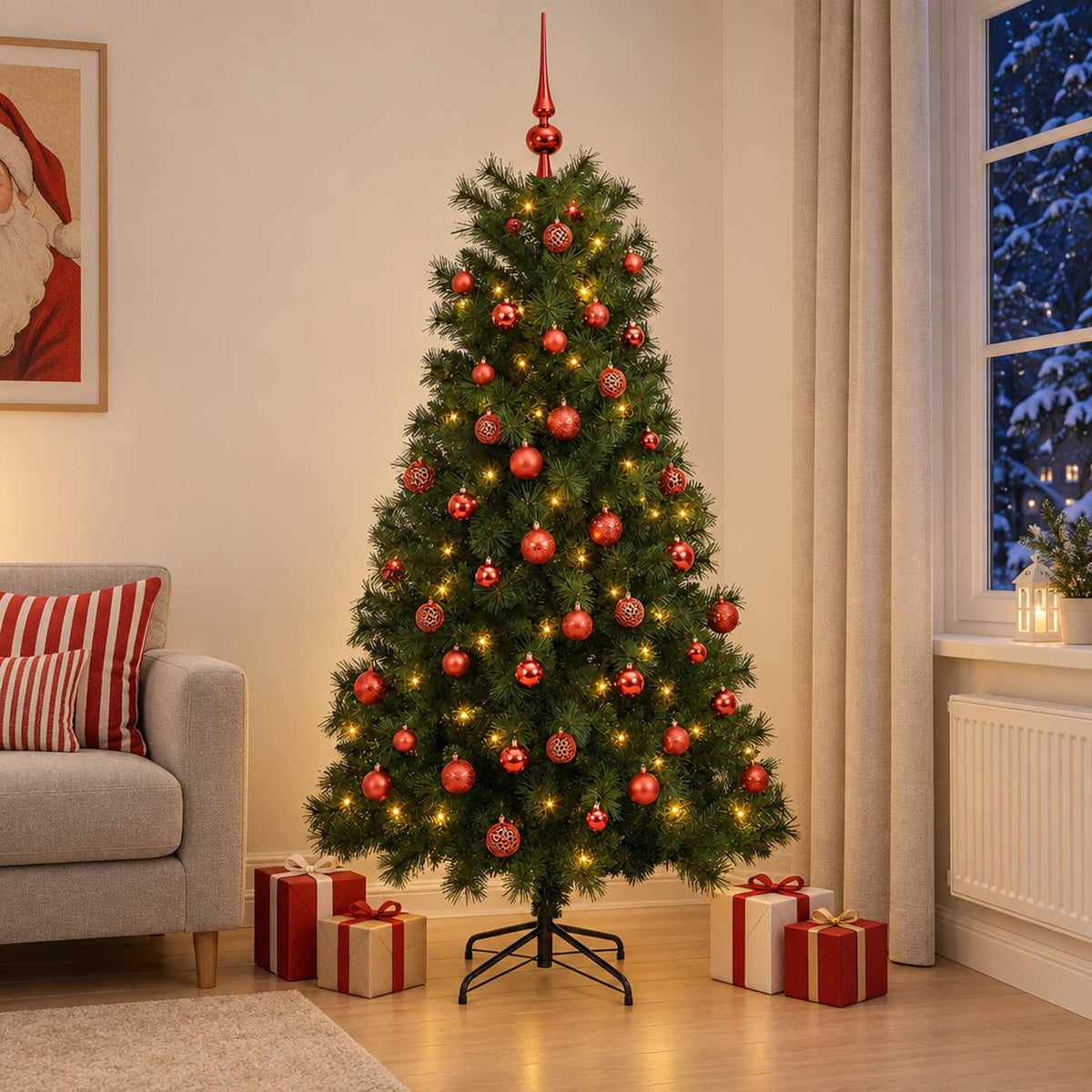 Umjetno božićno drvce s nogom 300 LED lampica
