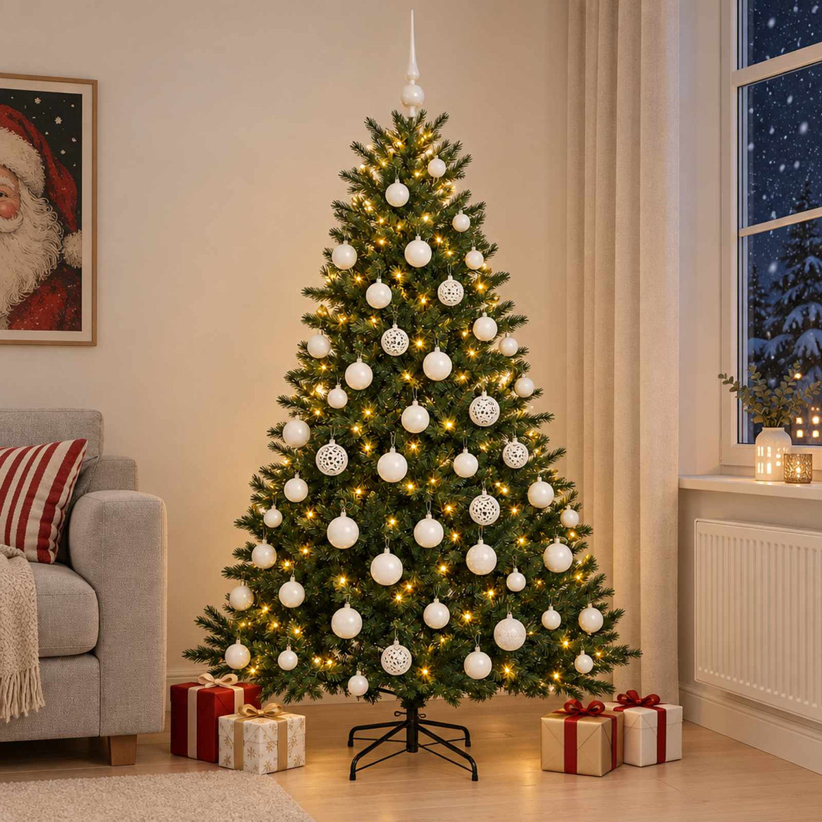 Umjetno božićno drvce s kuglicom 240 cm 300 LED lampica