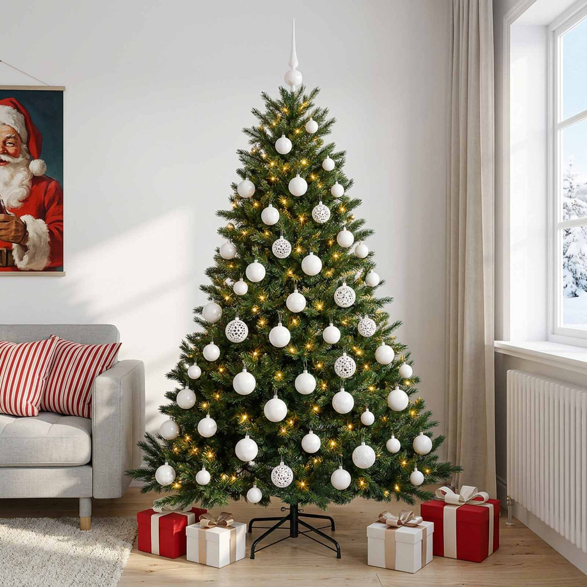 Umjetno božićno drvce s kuglicom 240 cm 300 LED lampica