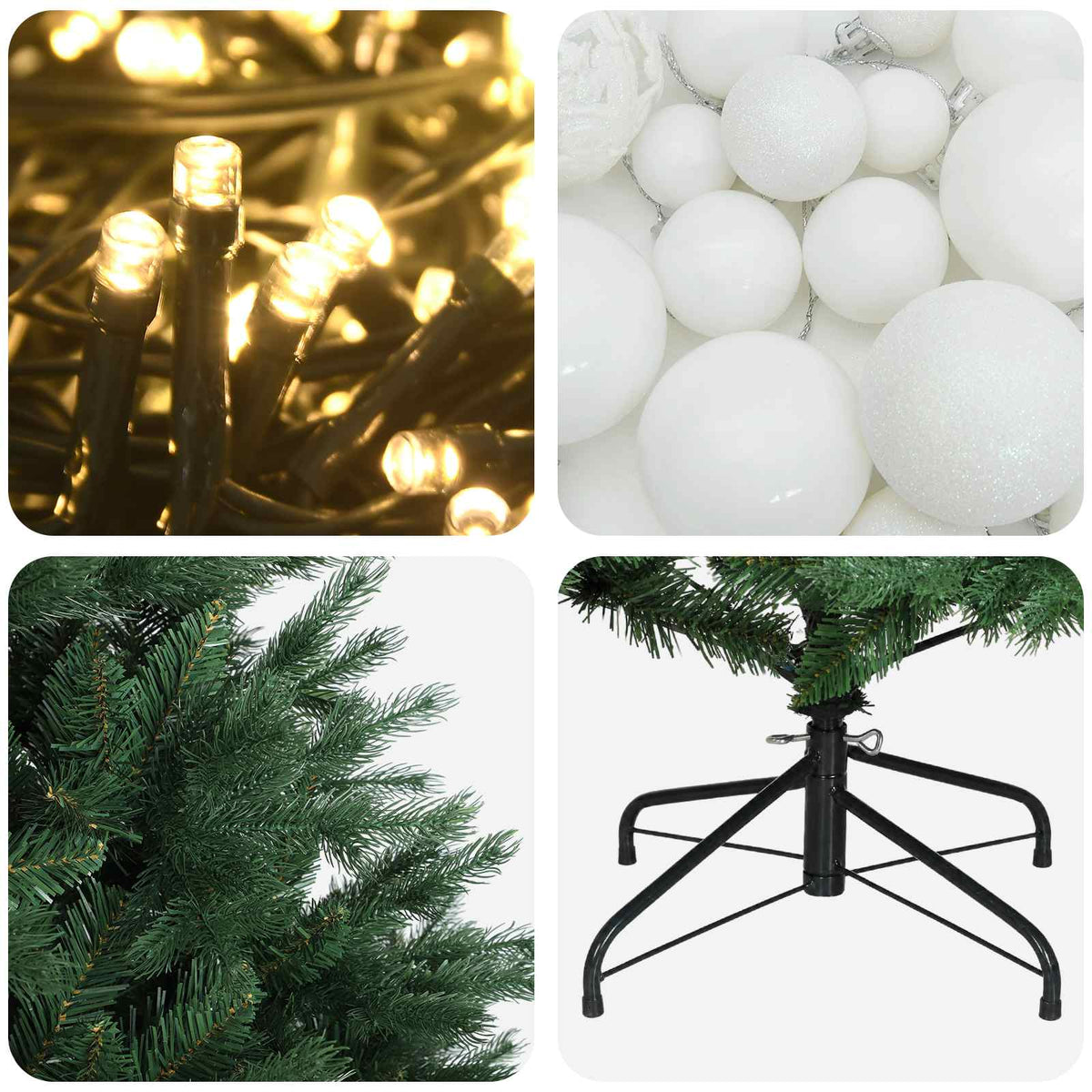 Umjetno božićno drvce s kuglicom 180 cm 300 LED lampica