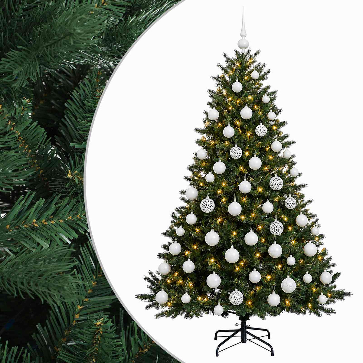 Umjetno božićno drvce s kuglicom 180 cm 300 LED lampica