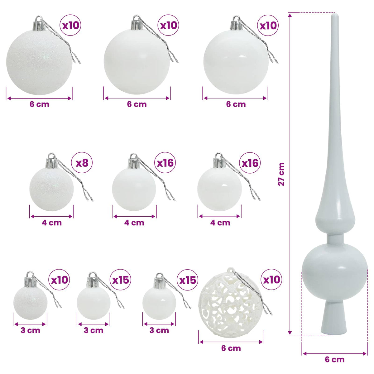 Umjetno božićno drvce s kuglicom 180 cm 300 LED lampica