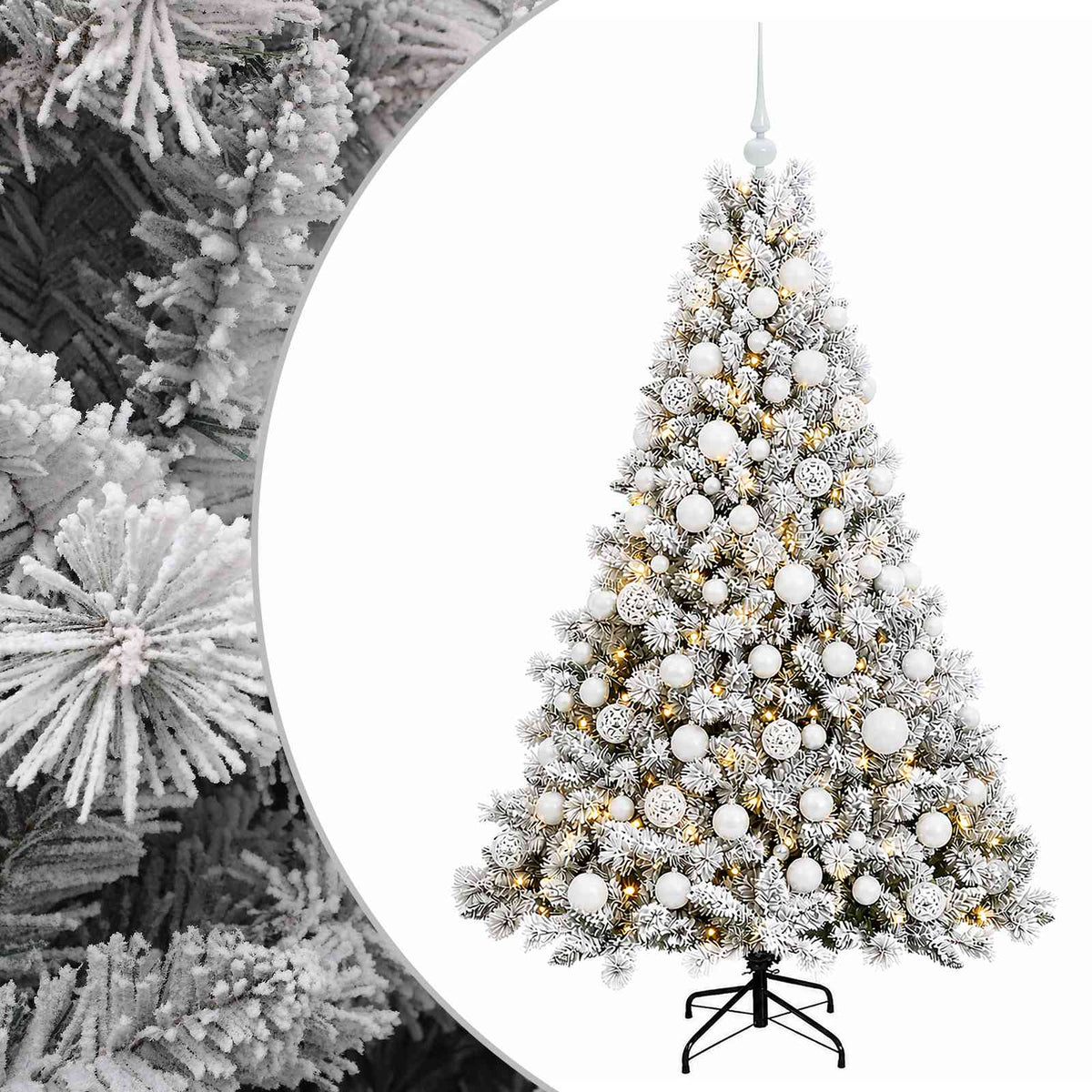 Umjetno božićno drvce s kuglicama 180 cm 300 LED lampica