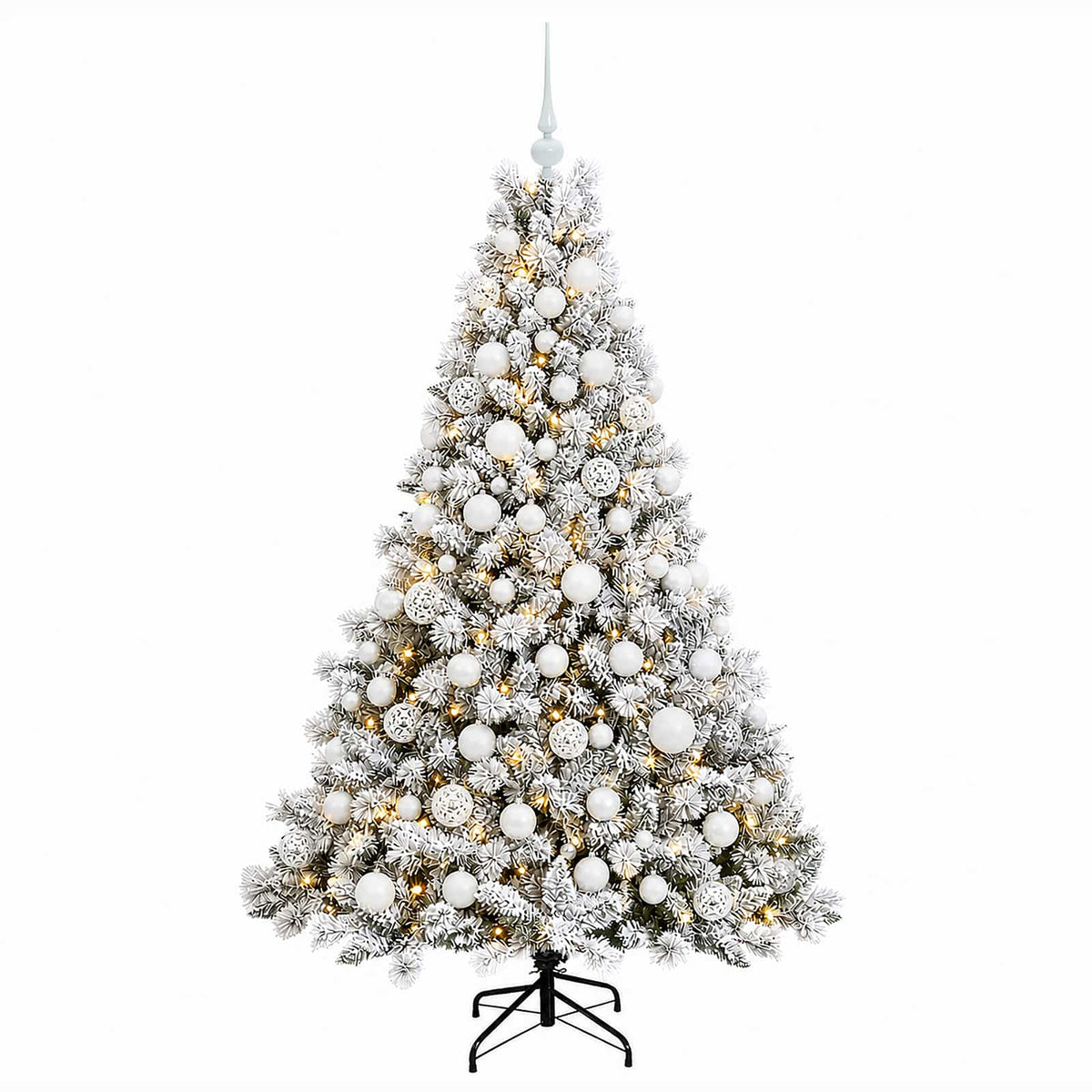 Umjetno božićno drvce s kuglicama 240 cm 300 LED lampica