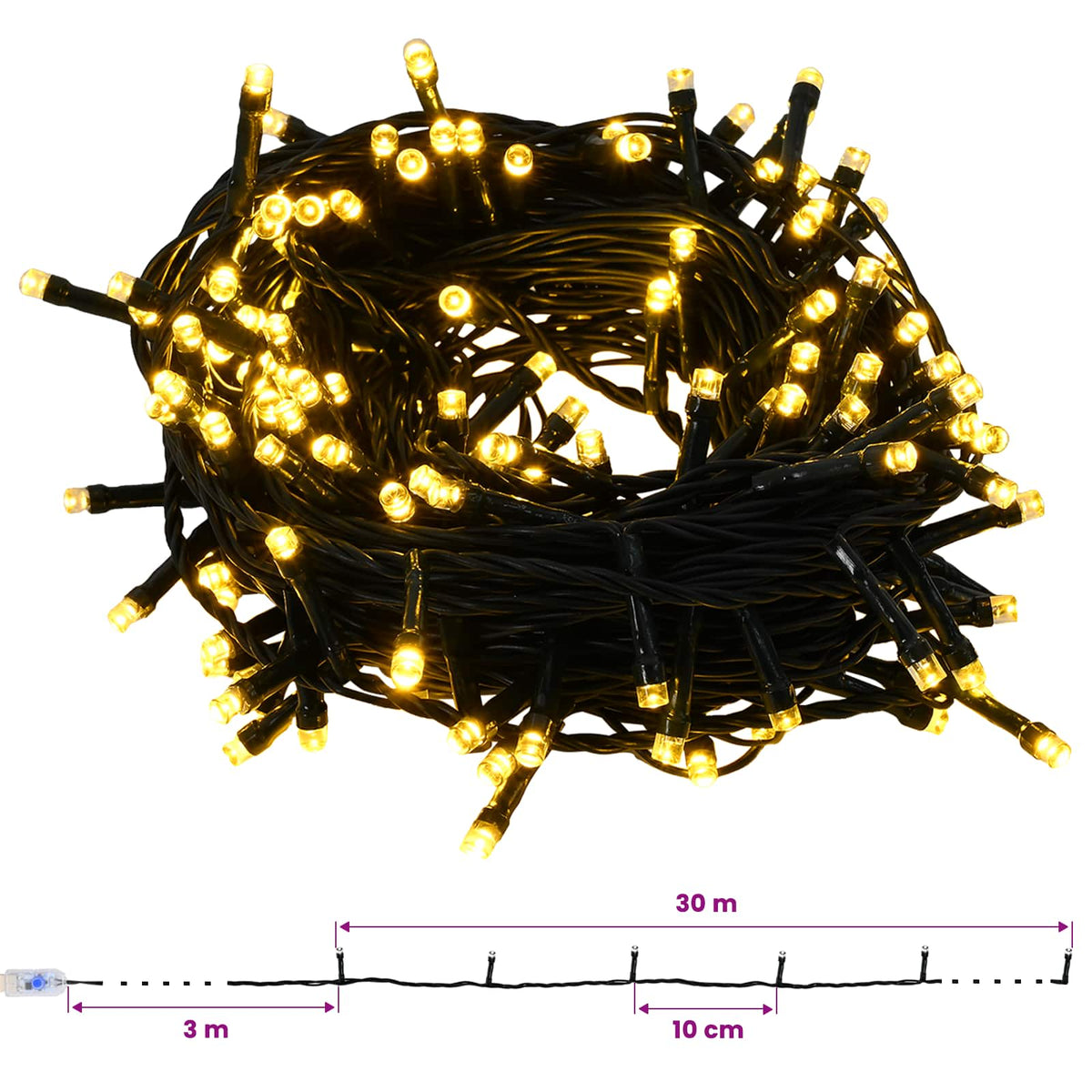 Umjetno božićno drvce s kuglicama 240 cm 300 LED lampica