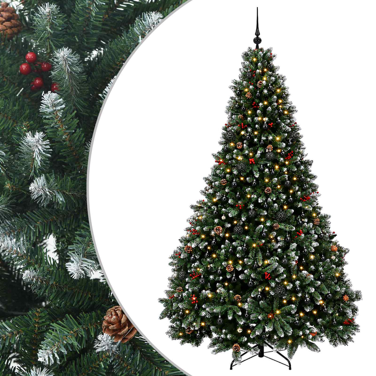 Umjetno božićno drvce zeleno s kuglicom 300 cm 600 LED lampica