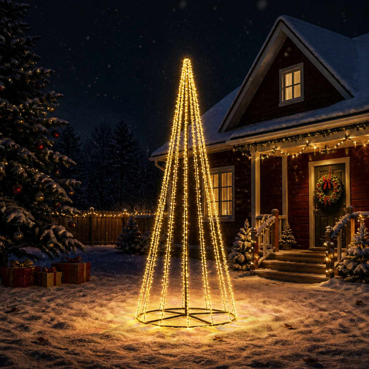 LED božićno drvce 385 cm 2460 LED lampica Topla bijela Čelik