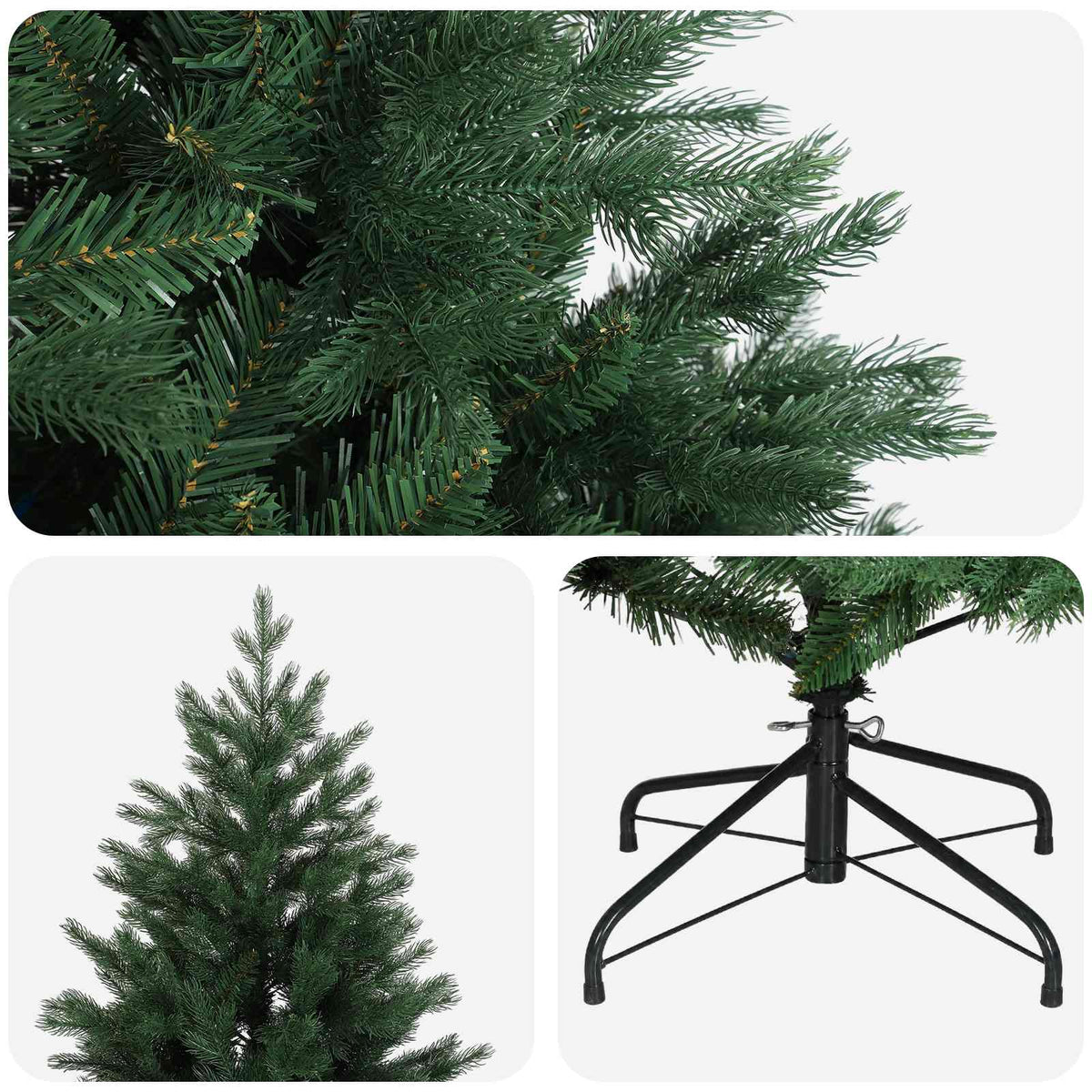 Umjetno božićno drvce s nogom 240 cm PVC i metal Zelena
