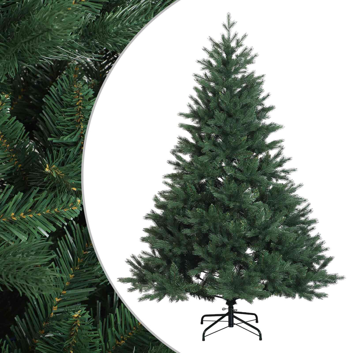Umjetno božićno drvce s nogom 240 cm PVC i metal Zelena