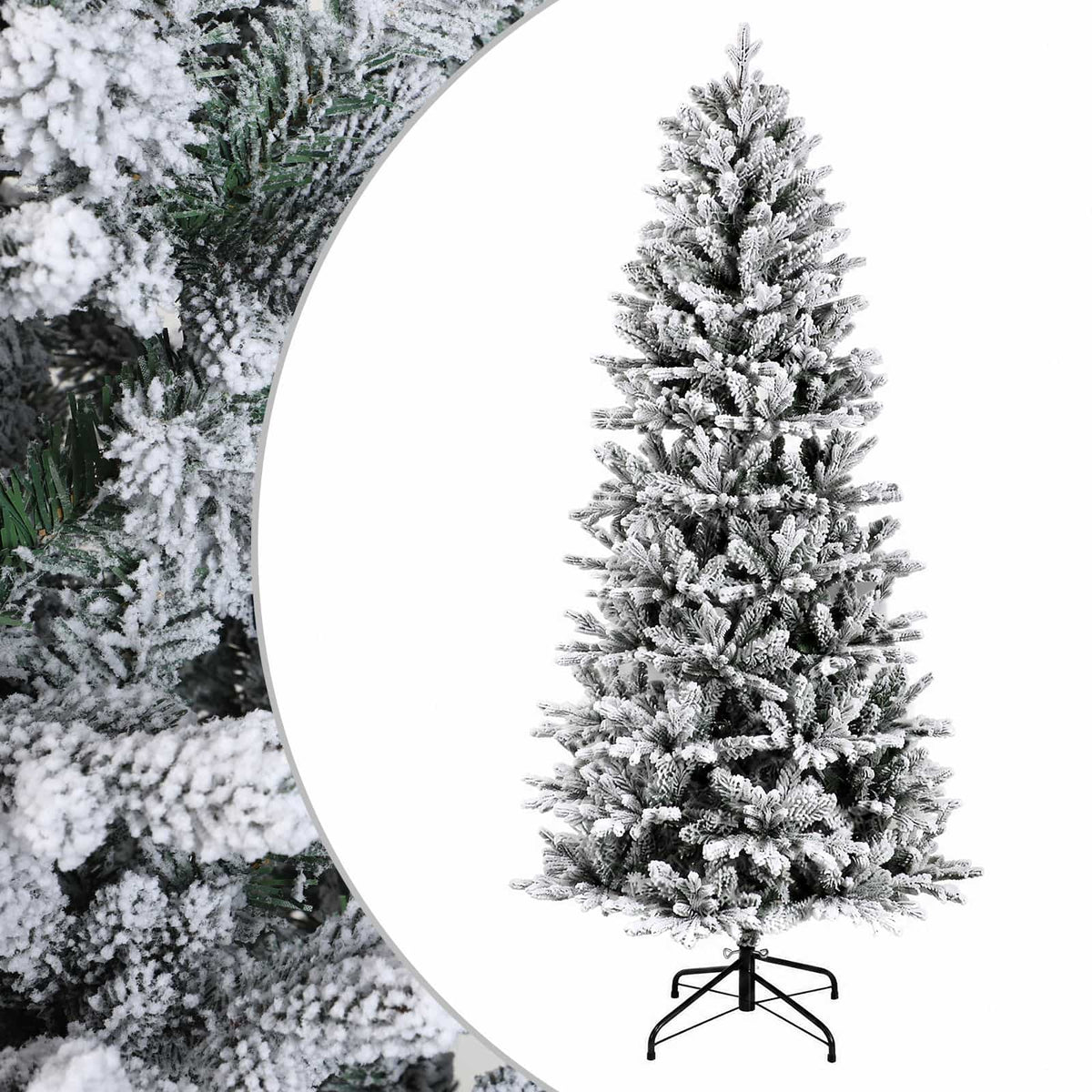 Umjetno božićno drvce s nogom 240 cm PVC i PE Zelena i bijela