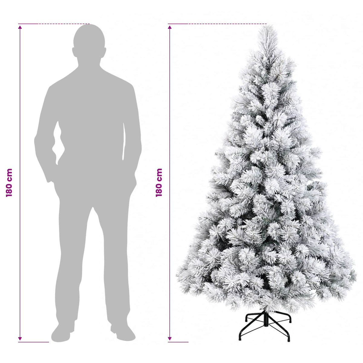 Umjetno božićno drvce s nogom 180 cm PVC i metal