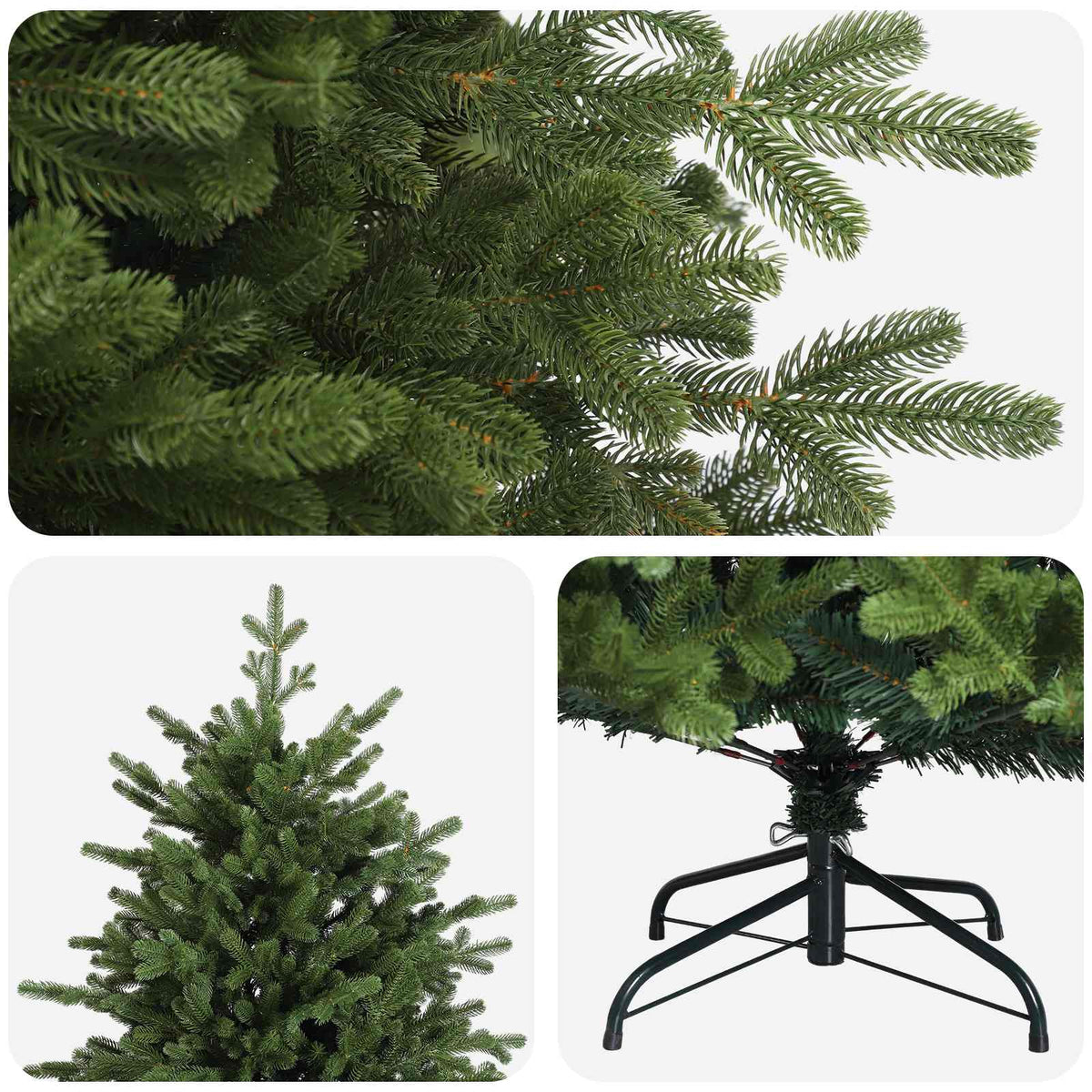 Umjetno božićno drvce s nogom 150 cm PVC i metal Zelena