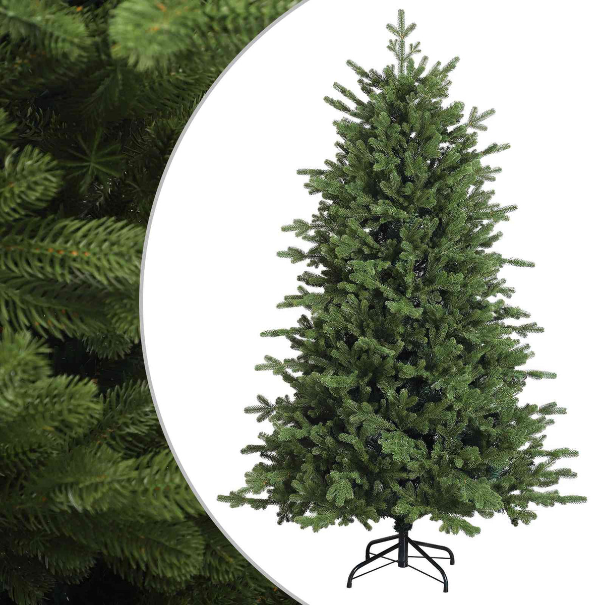 Umjetno božićno drvce s nogom 150 cm PVC i metal Zelena