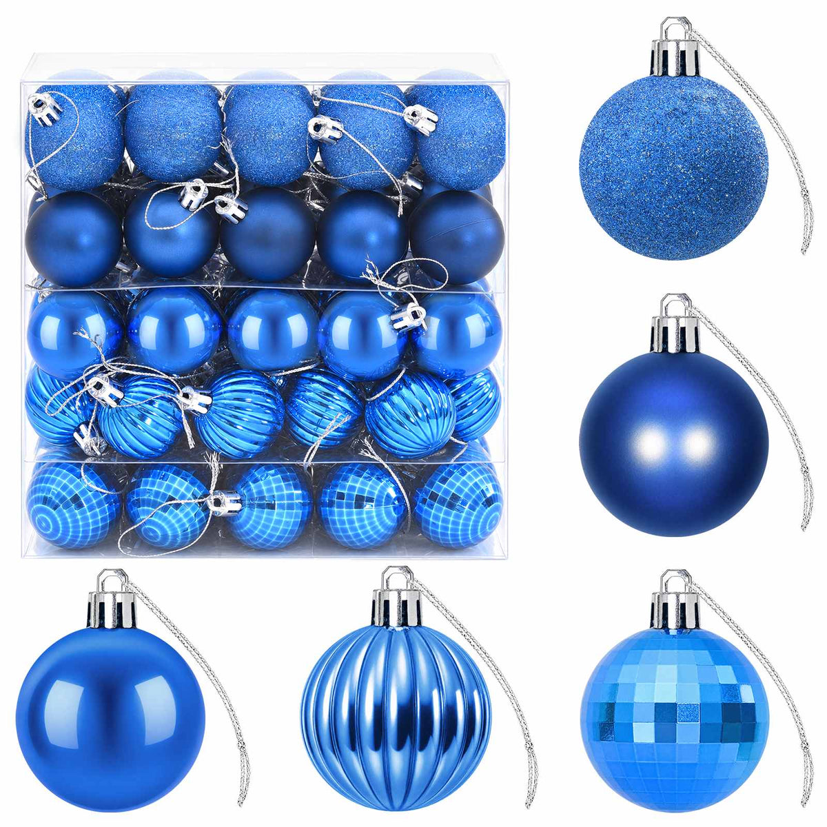 Set božićnih kuglica 100 kom. Plava 4 cm Polistiren