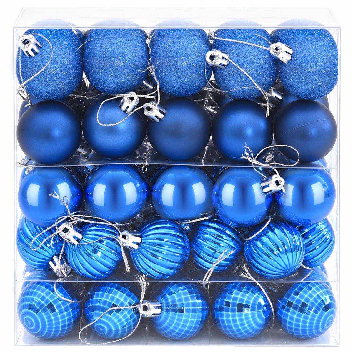 Set božićnih kuglica 100 kom. Plava 4 cm Polistiren