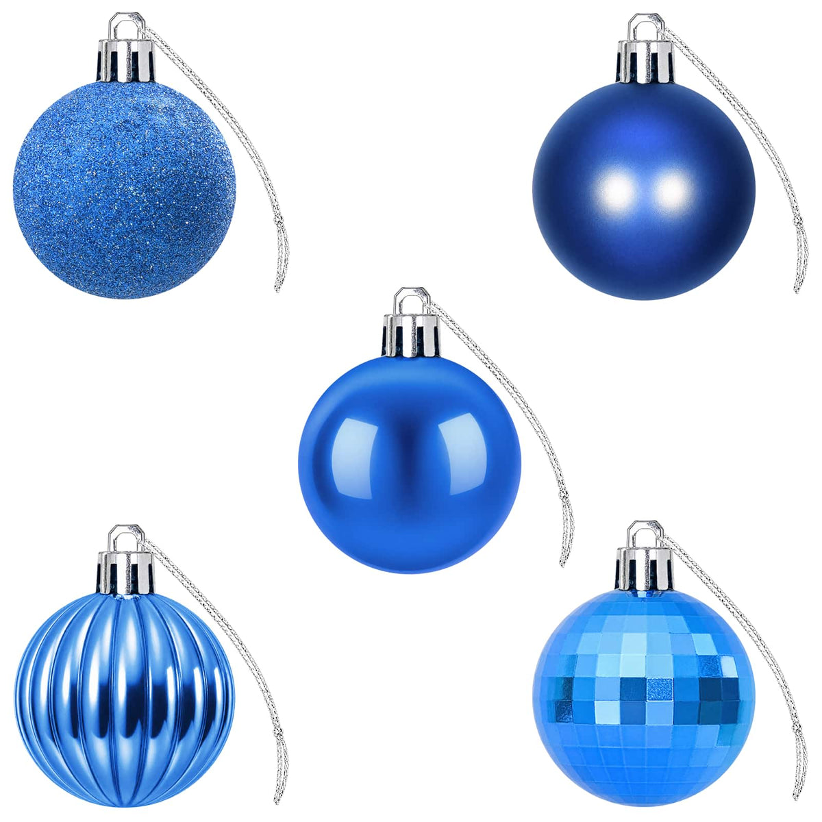 Set božićnih kuglica 100 kom. Plava 4 cm Polistiren