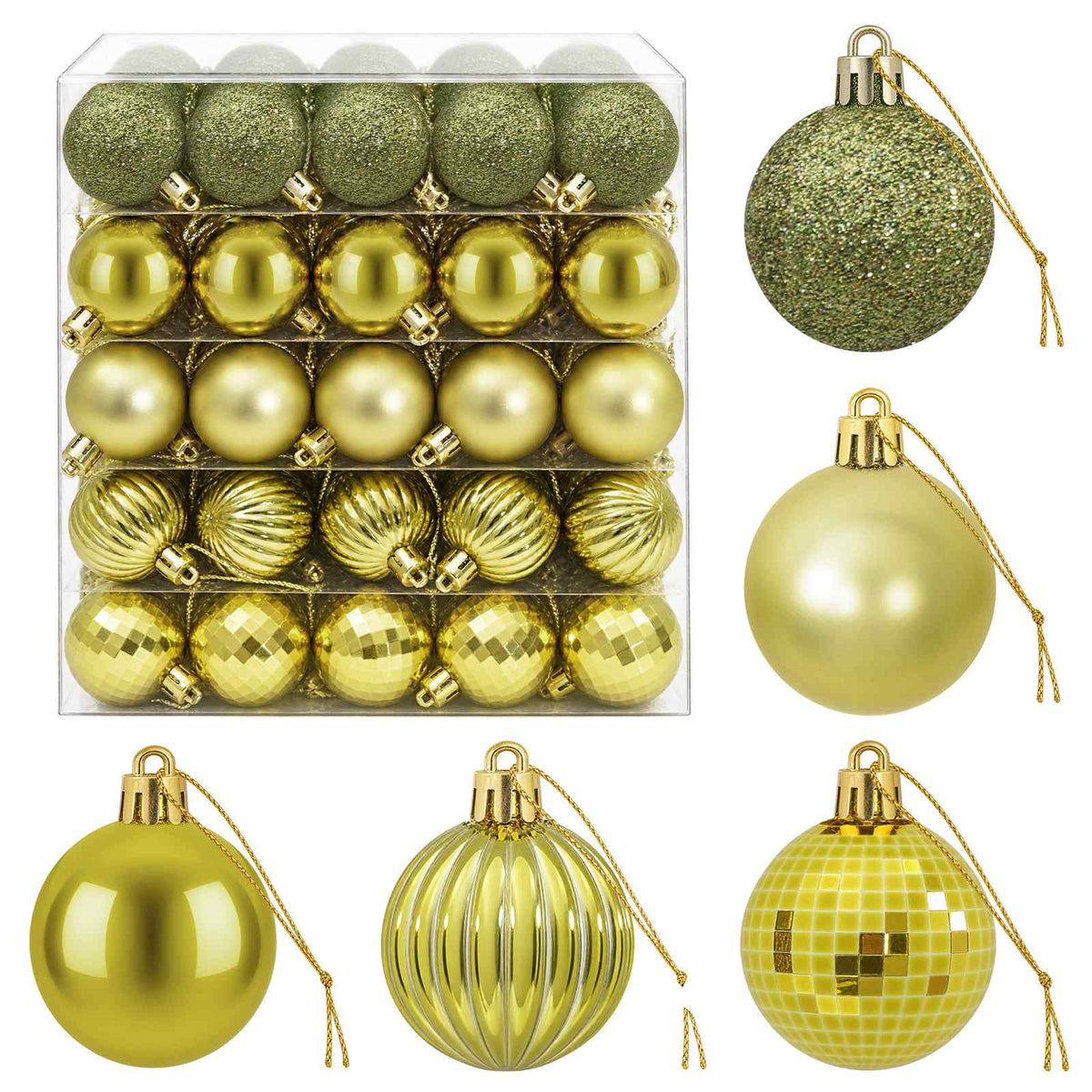 Set božićnih kuglica 100 kom. Svijetlo zelena 4 cm Polistiren