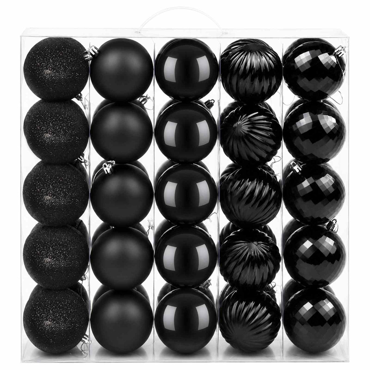 Set božićnih kuglica 50 kom. Crna 8 cm Polistiren