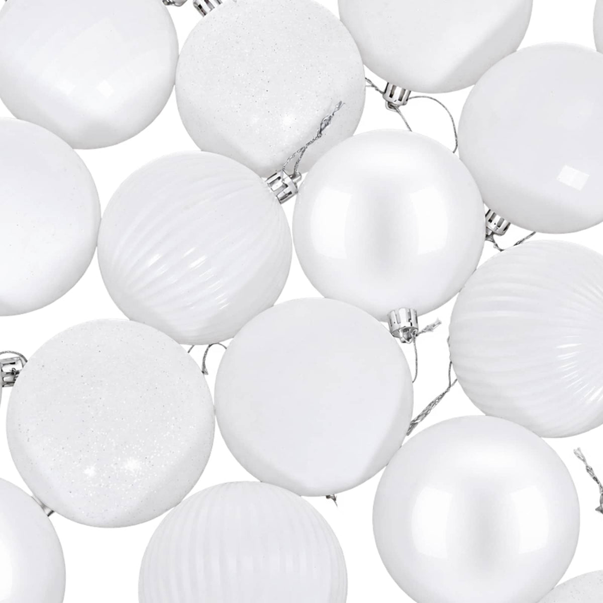 Set božićnih kuglica 50 kom. Bijela 8 cm Polistiren