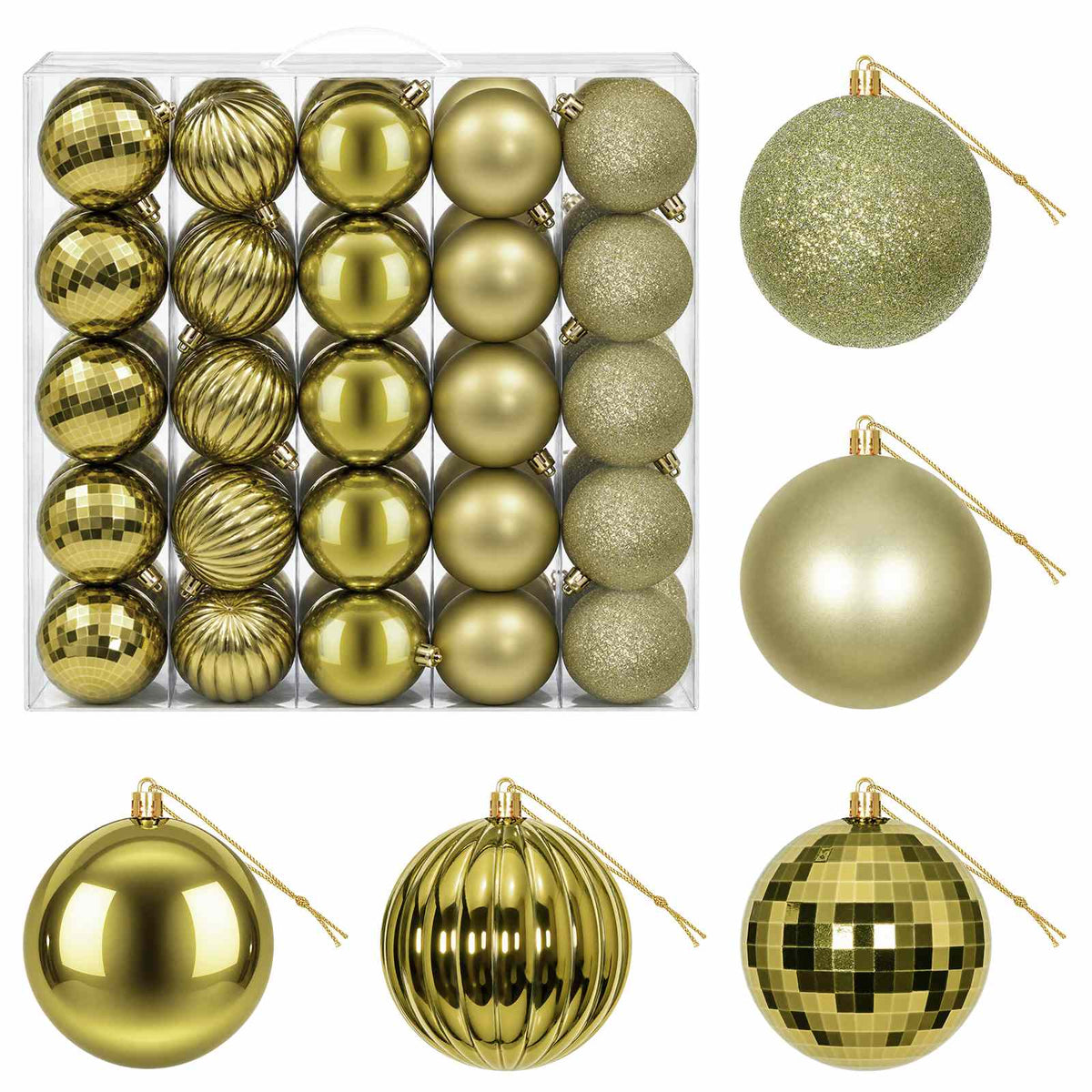 Set božićnih kuglica 50 kom. Svijetlo zelena 8 cm Polistiren