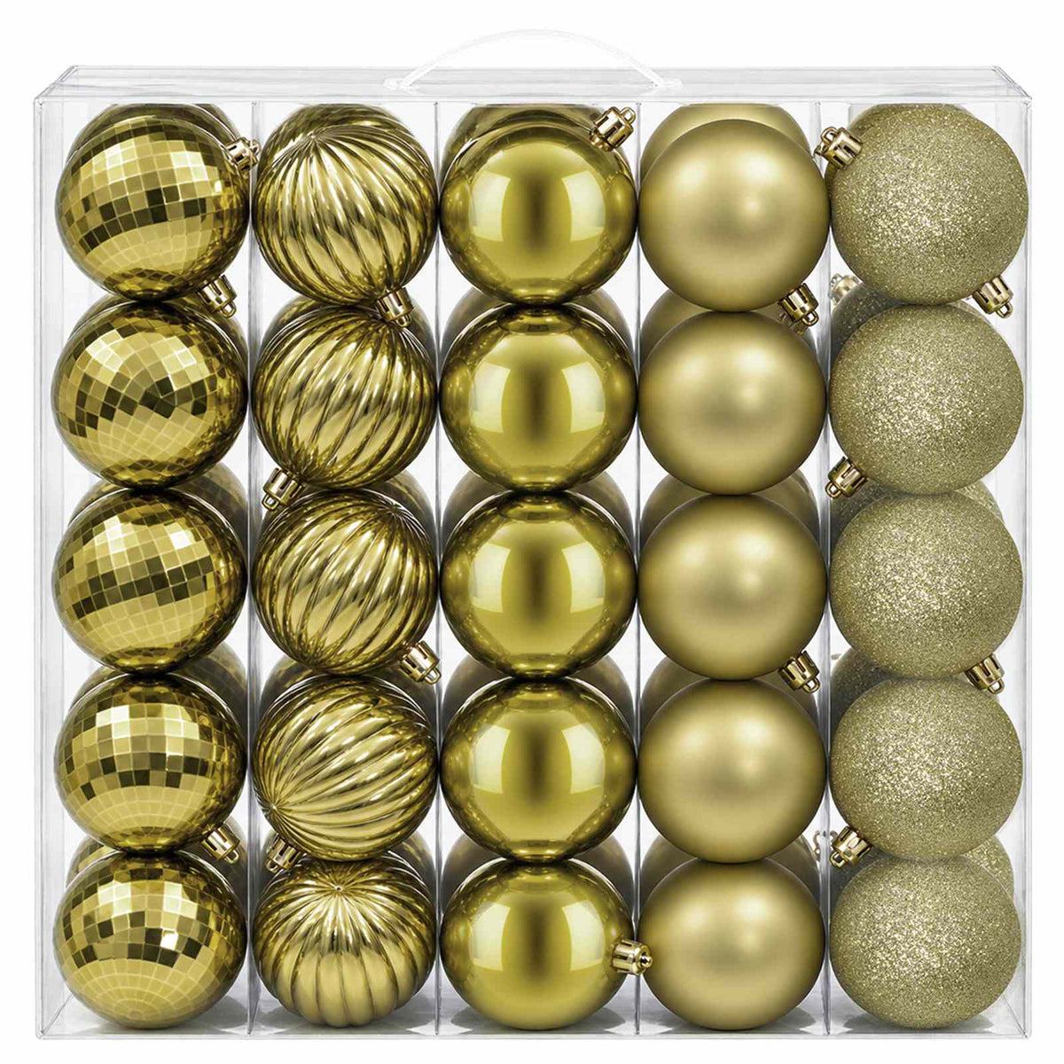 Set božićnih kuglica 50 kom. Svijetlo zelena 8 cm Polistiren