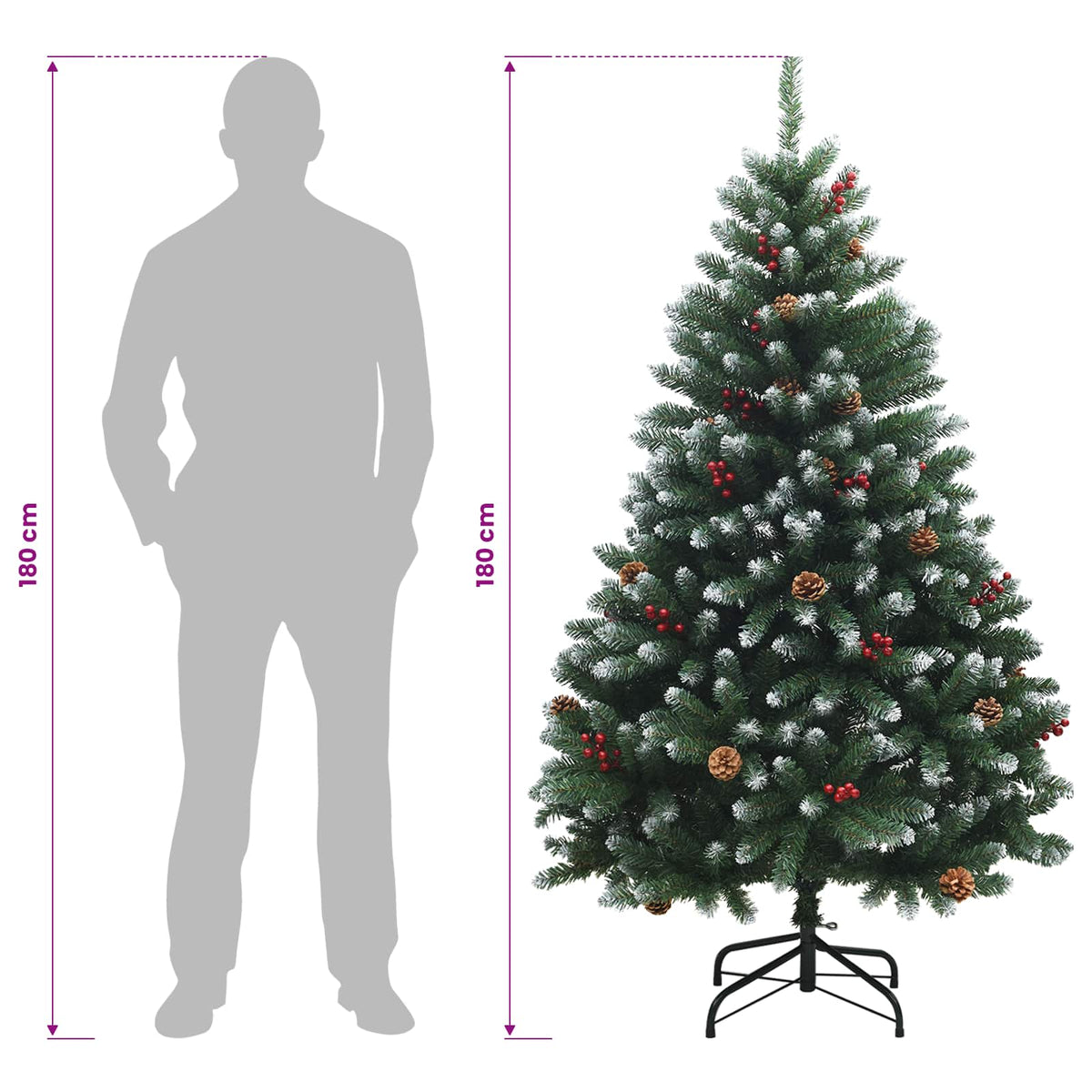Umjetno božićno drvce sa zglobnim granama 180 cm PVC