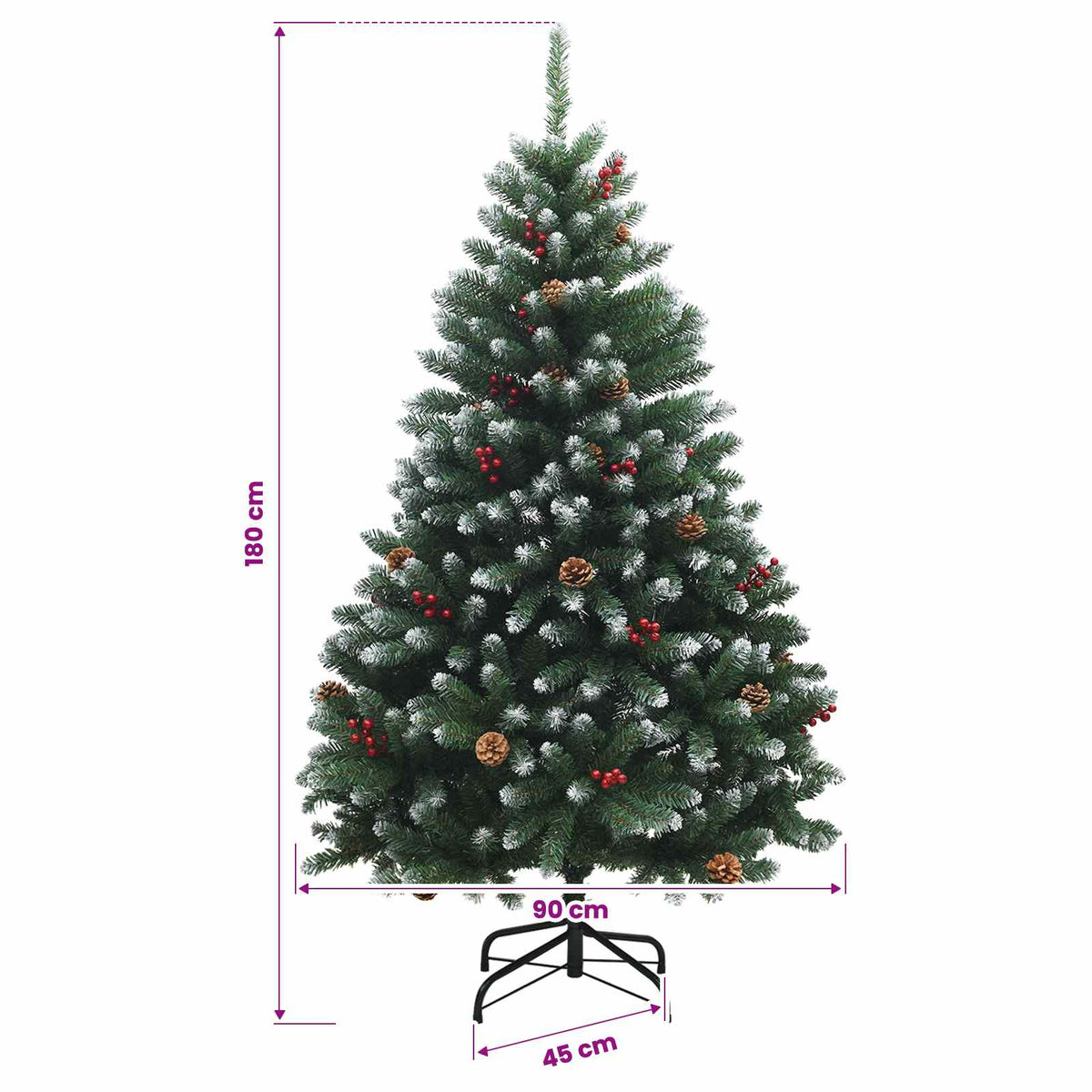 Umjetno božićno drvce sa zglobnim granama 180 cm PVC