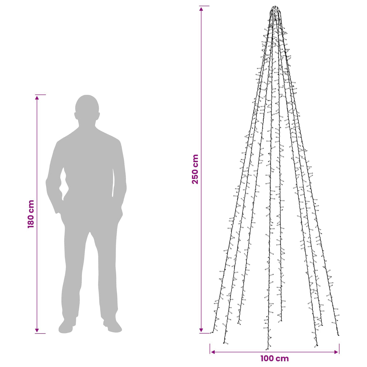 Lampice za božićno drvce s 8 LED lampica 1000 LED lampica