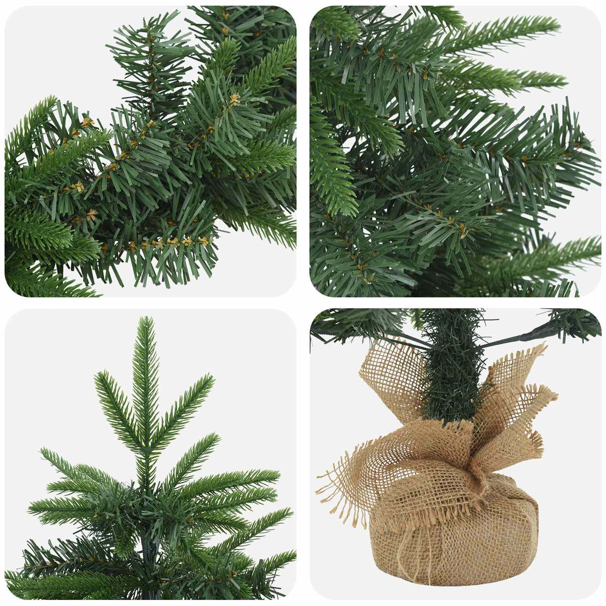 Set mini božićnih drvaca 60 cm PVC i PE Zelena