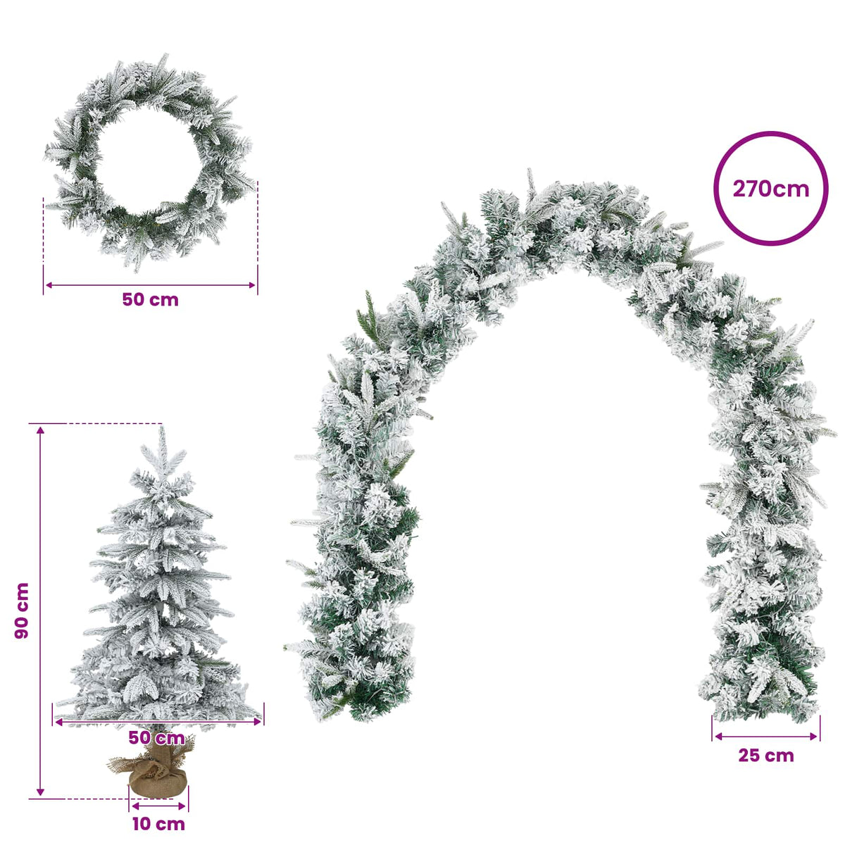 Mini božićno drvce 90 cm PVC i PE Zelena i bijela